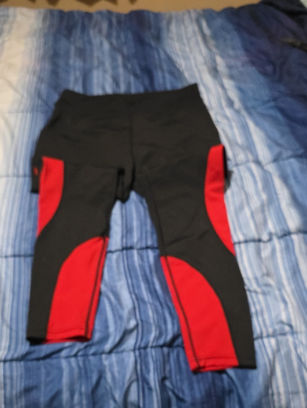 Popfit Black and Red Athletic Leggings